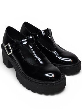 Madden Girl Black Patent Mary Jane Platform Heels